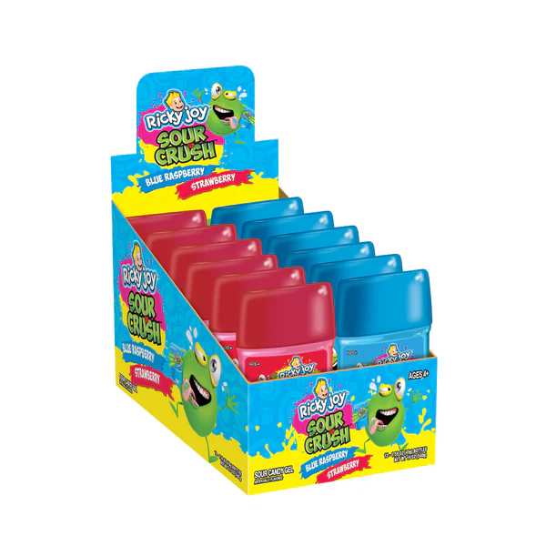 SOUR CRUSH GEL CANDY BLUE RASPBERRY AND STRAWBERRY