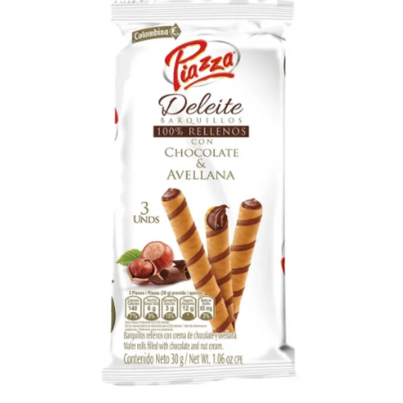 PIAZZA DELEITE WAFER ROLLS CHOCO/HAZELNUT