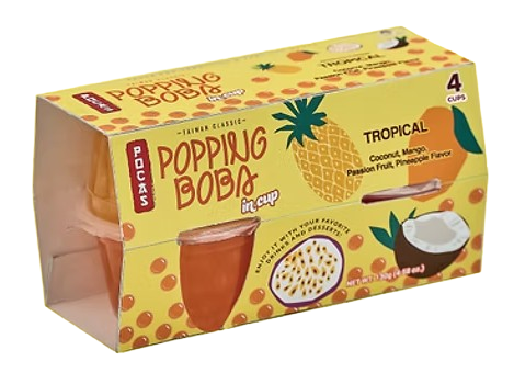 POPPING BOBA IN CUP TROPICAL
