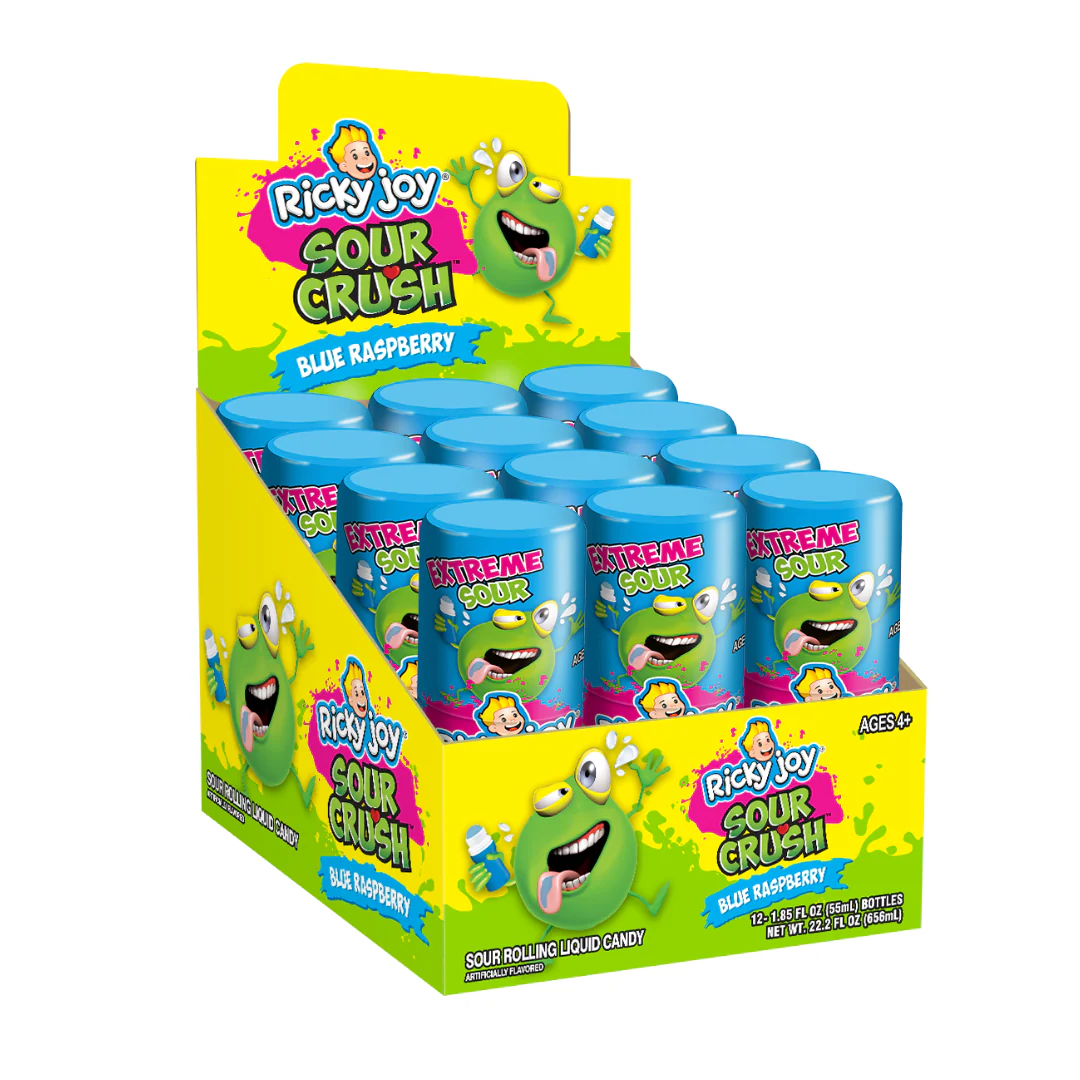SOUR CRUSH ROLLING LIQUID CANDY BLUE RASPBERRY