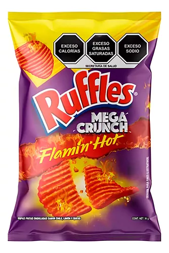 RUFFLES MEGA CRUNCH FLAMMING HOT